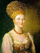 Portrait of an Unknown Woman in Russian Costume